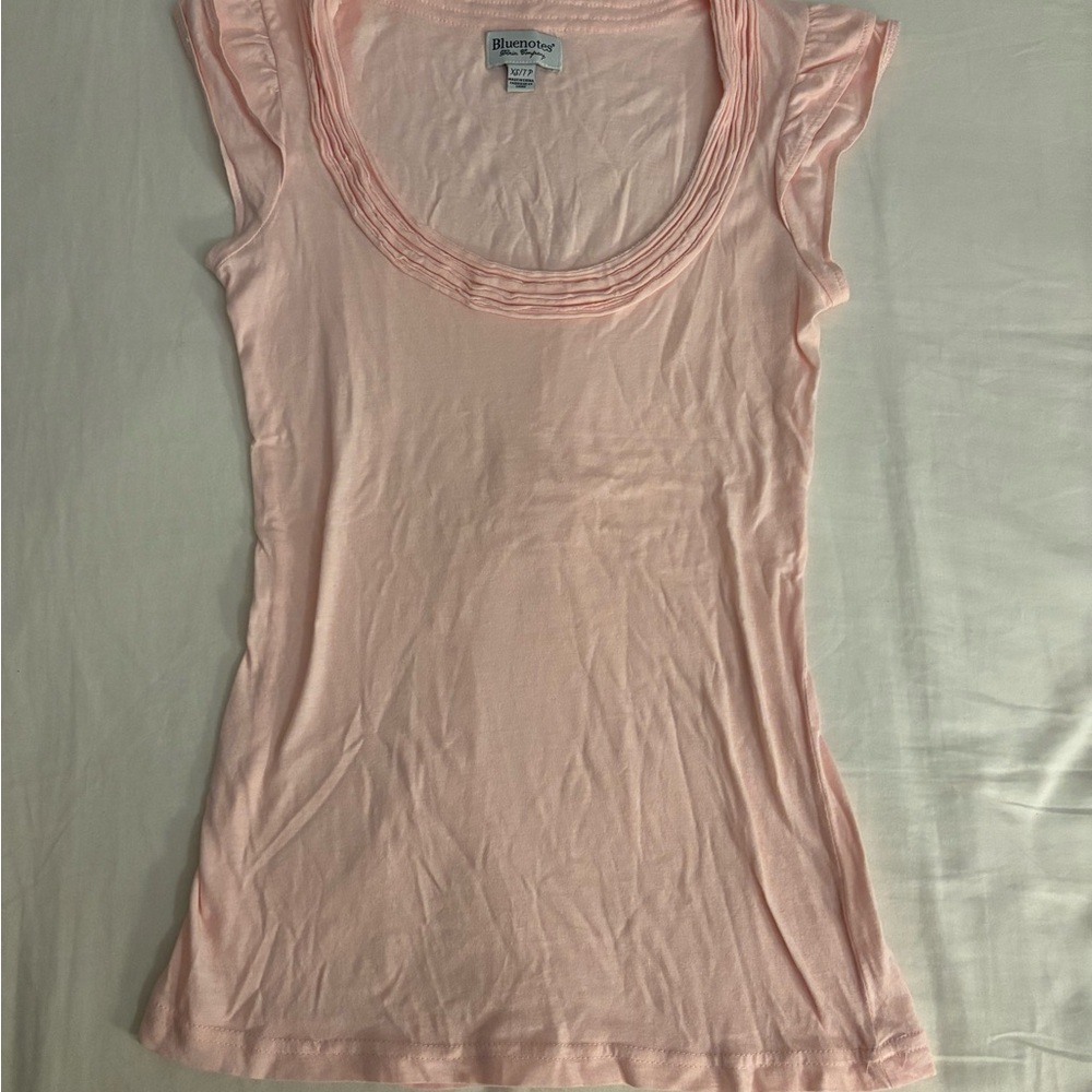 Bluenotes light pink scoop neck cap sleeve tank
